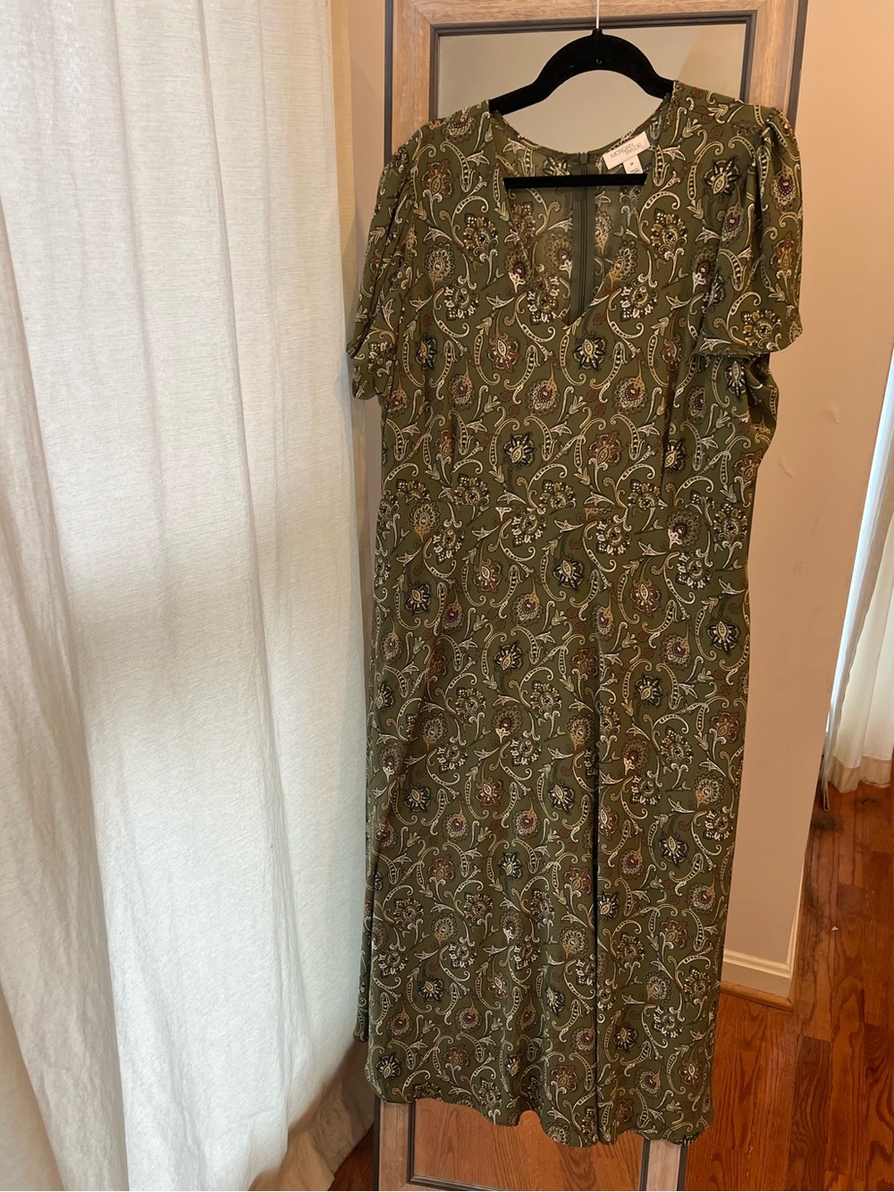 Morgan Taylor Olive Paisley Midi Dress 2X